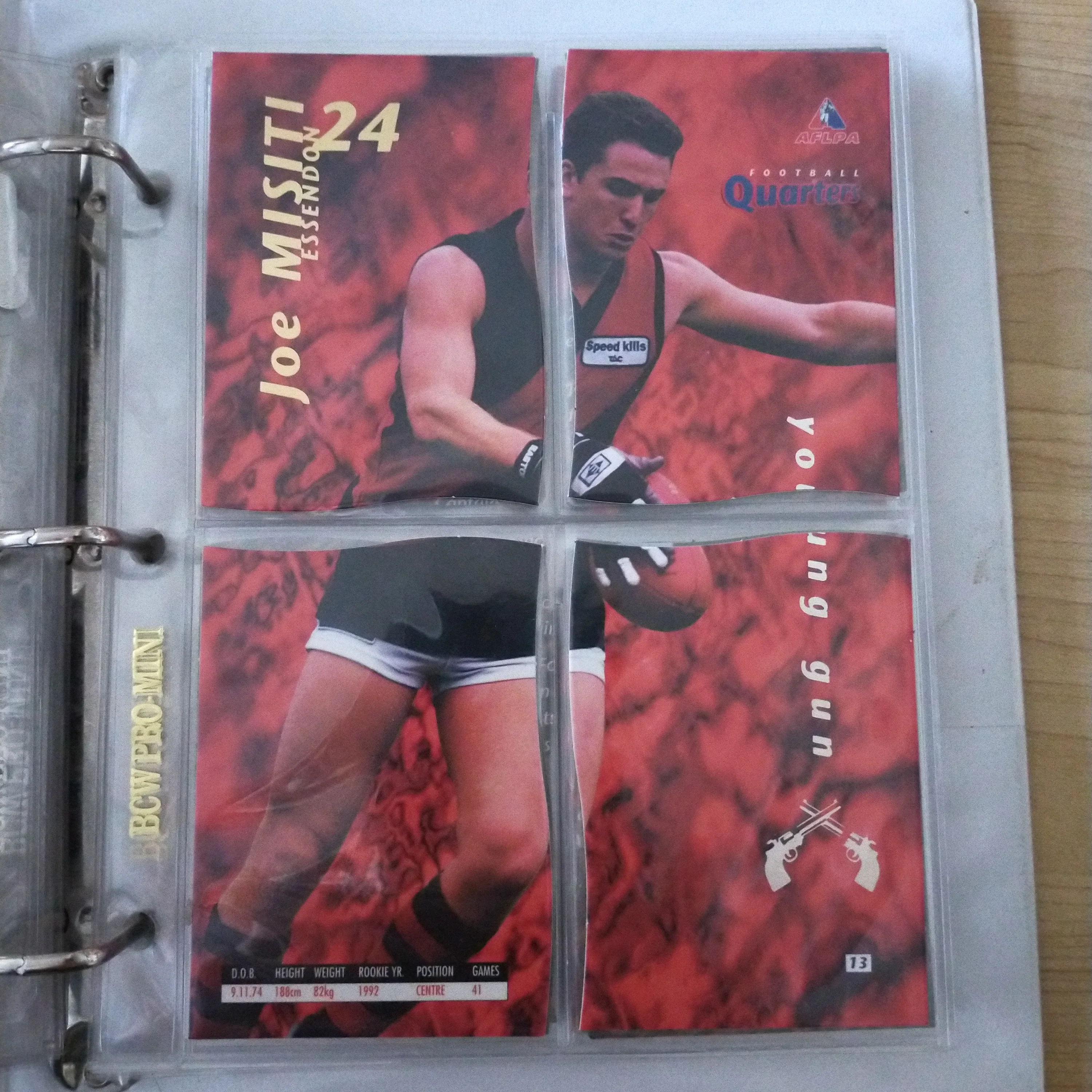 Five Albums of Approx 150 1995 AFLPA Football Bewick 4 Quarters Including Golds, Joe Misiri Young Guns, Jesaulenko's Lifetime Best - Image 9