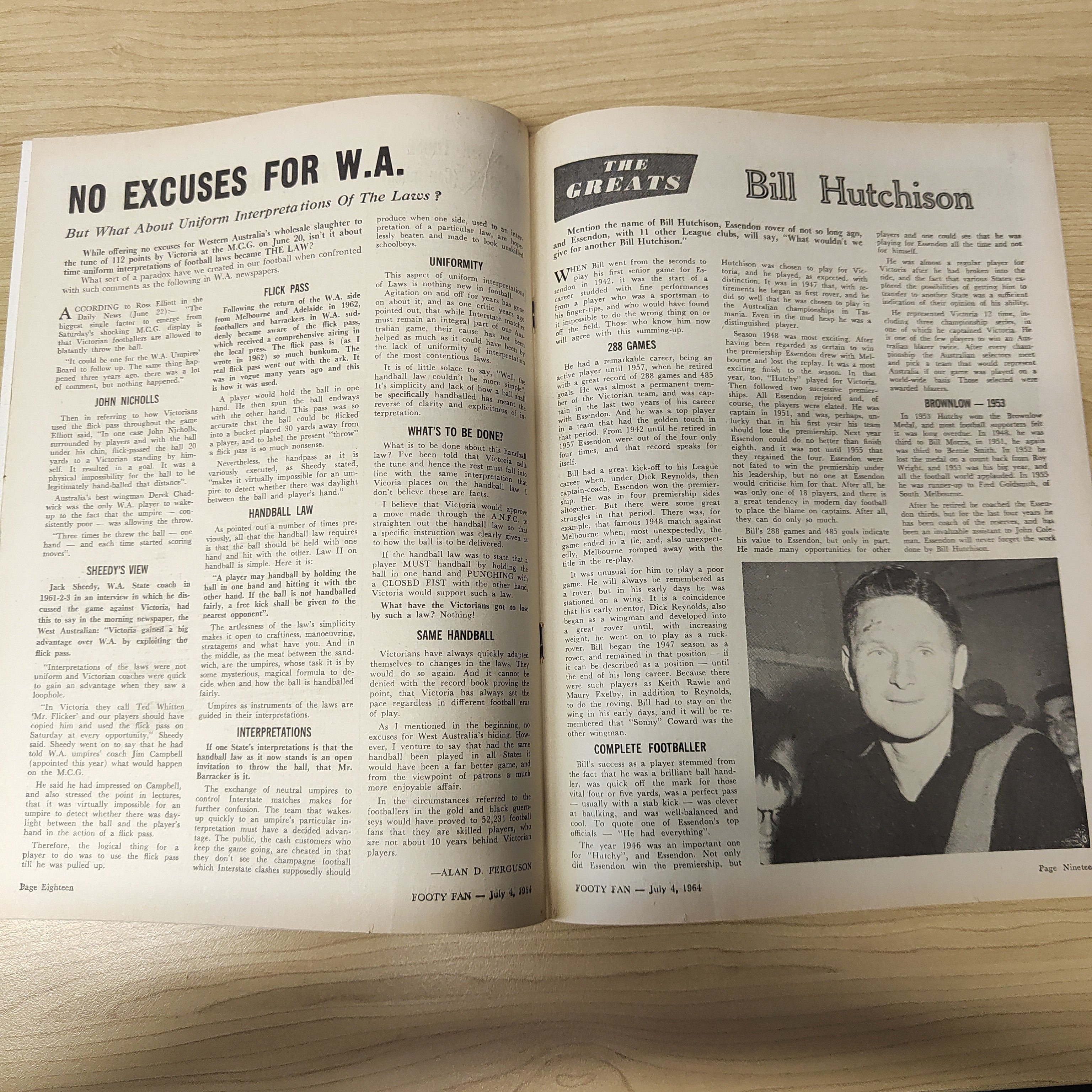 Footy Fan July 4 1964 Vol. 2, No.11 Football Magazine - Image 3