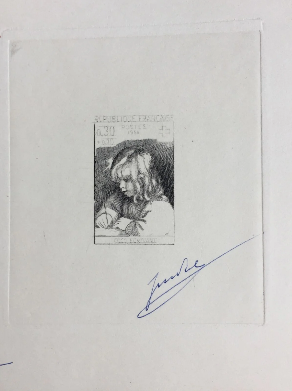 France 1965 Red Cross Fund Set. 1st, 2nd & Final State Artist Signed Die Proof - Image 2