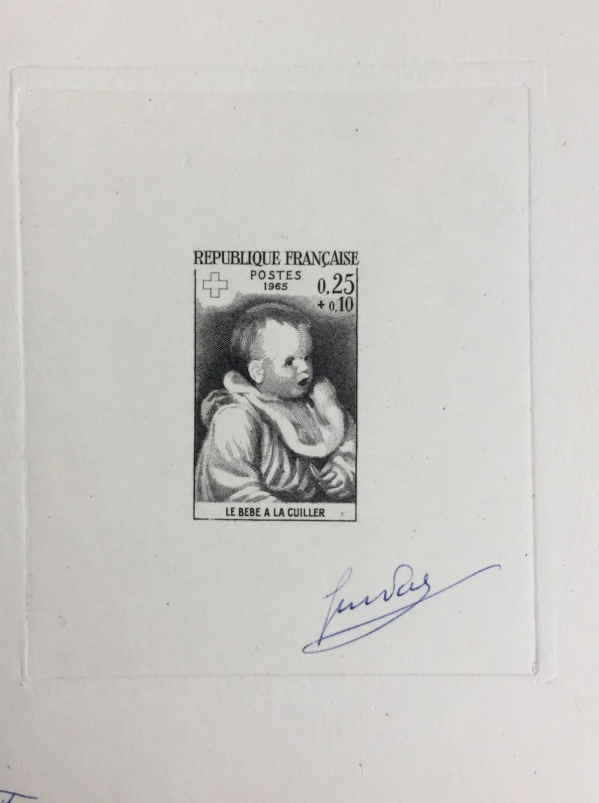 France 1965 Red Cross Fund Set. 1st, 2nd & Final State Artist Signed Die Proof - Image 3