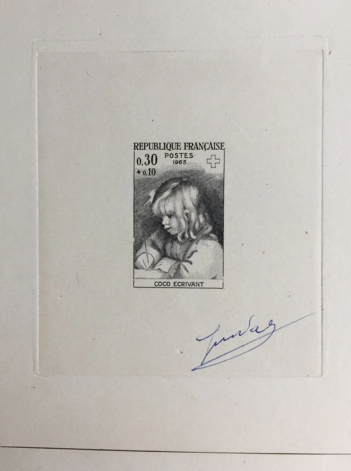 France 1965 Red Cross Fund Set. 1st, 2nd & Final State Artist Signed Die Proof - Image 4