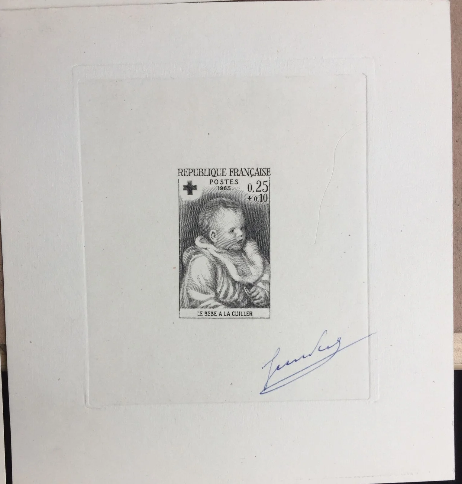 France 1965 Red Cross Fund Set. 1st, 2nd & Final State Artist Signed Die Proof - Image 7