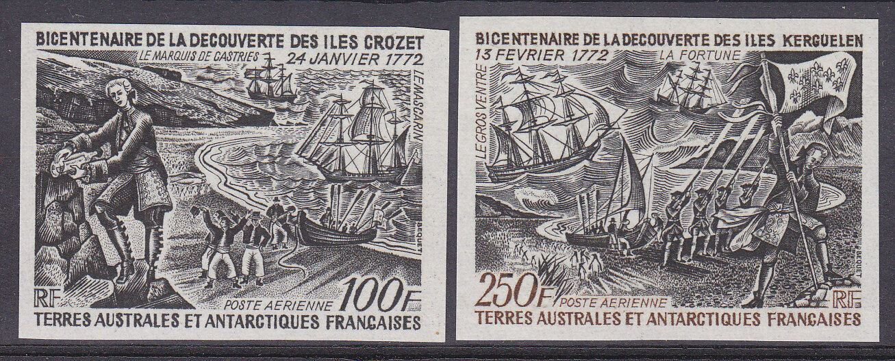 French Antarctic Territory TAAF SG 78/9 Air Discovery of Crozet + Kerguelen.