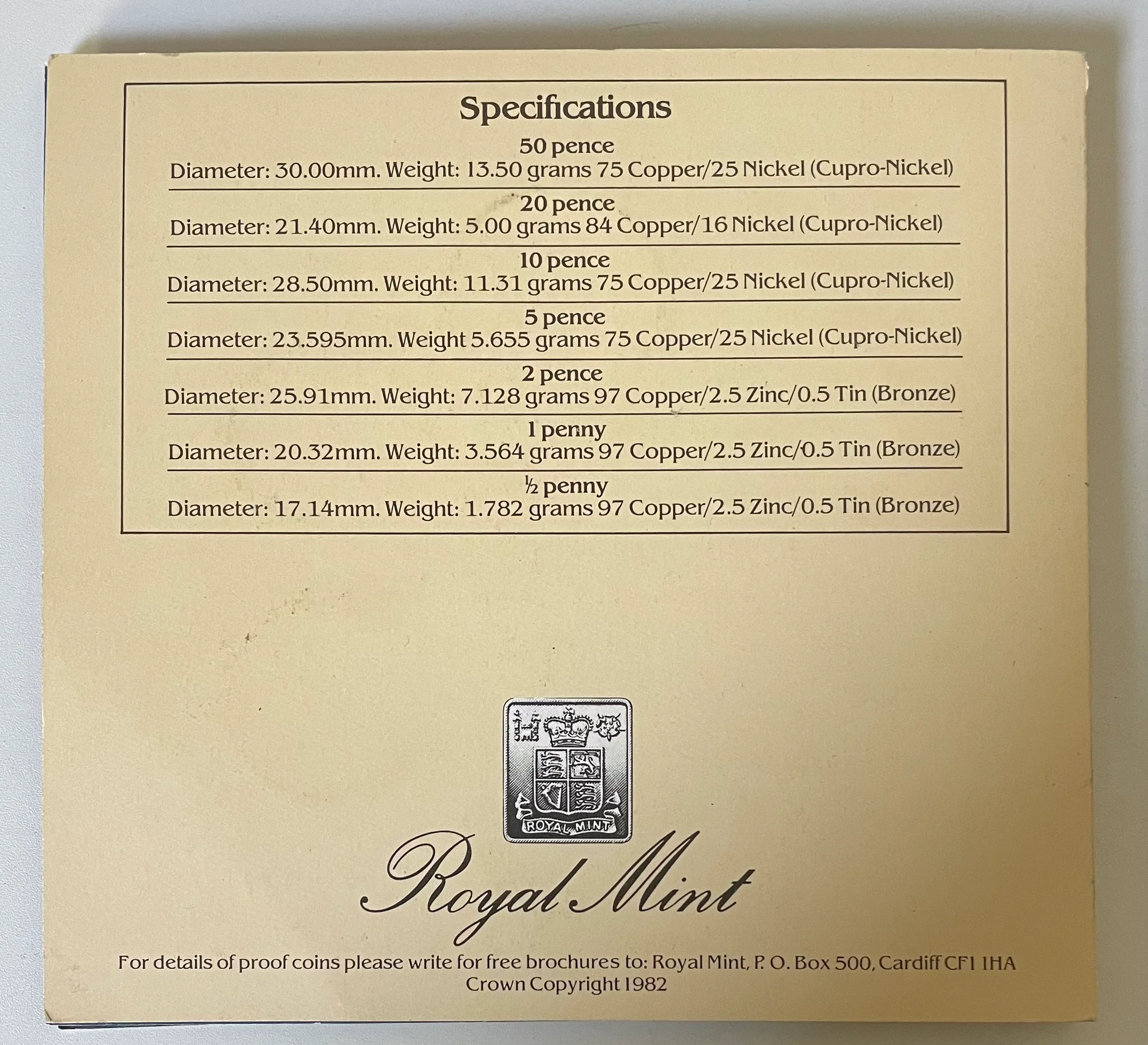 GB Great Britain United Kingdom 1982 Uncirculated Coin Set - Image 3