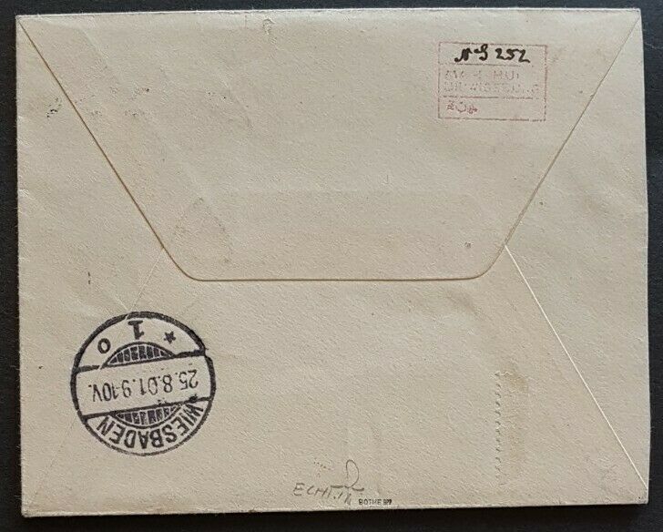 German New Guinea Colonies Germany 1901 cover Herbertshohe - Wiesbaden - Image 2