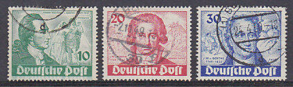 Germany West Germany Berlin SG  B61-3  Goethe, Poet. Michel 61-63 Used