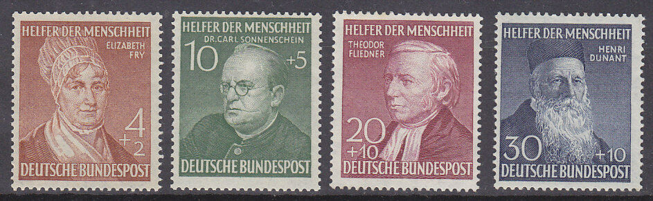 Germany West Germany SG 1082-5 1952 Humanitarian Relief Fund Michel 156-159 MUH