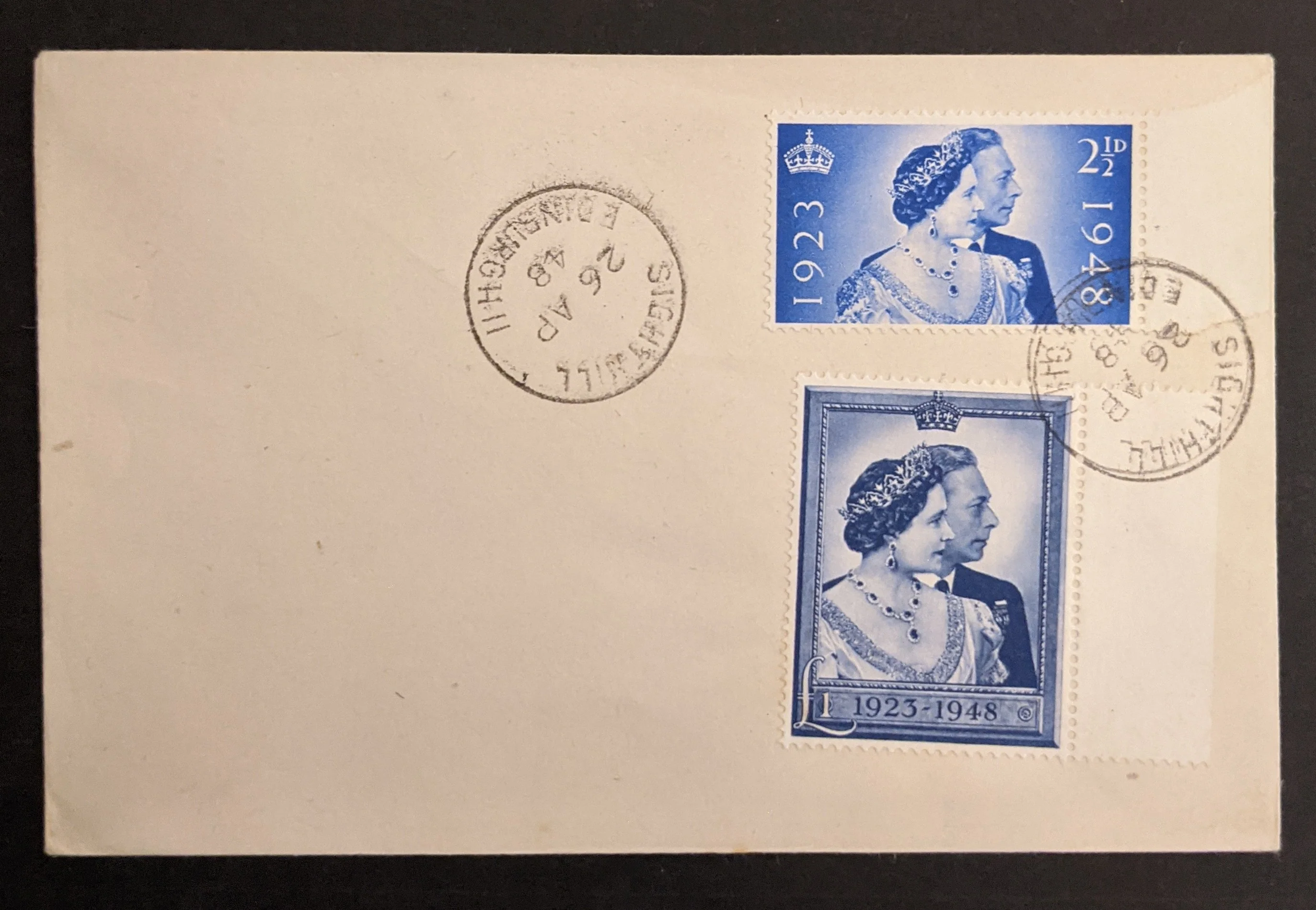 GB Great Britain 1948 Silver Wedding First Day Cover (FDC) Cancelled Edinburgh