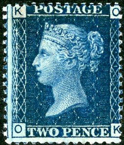 GB Great Britain SG 46 2d Large Crown Plate B Perf 14 MUH