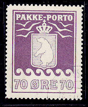 Greenland SG P11 Parcel Post Stamp 70 ore violet polar bear Used
