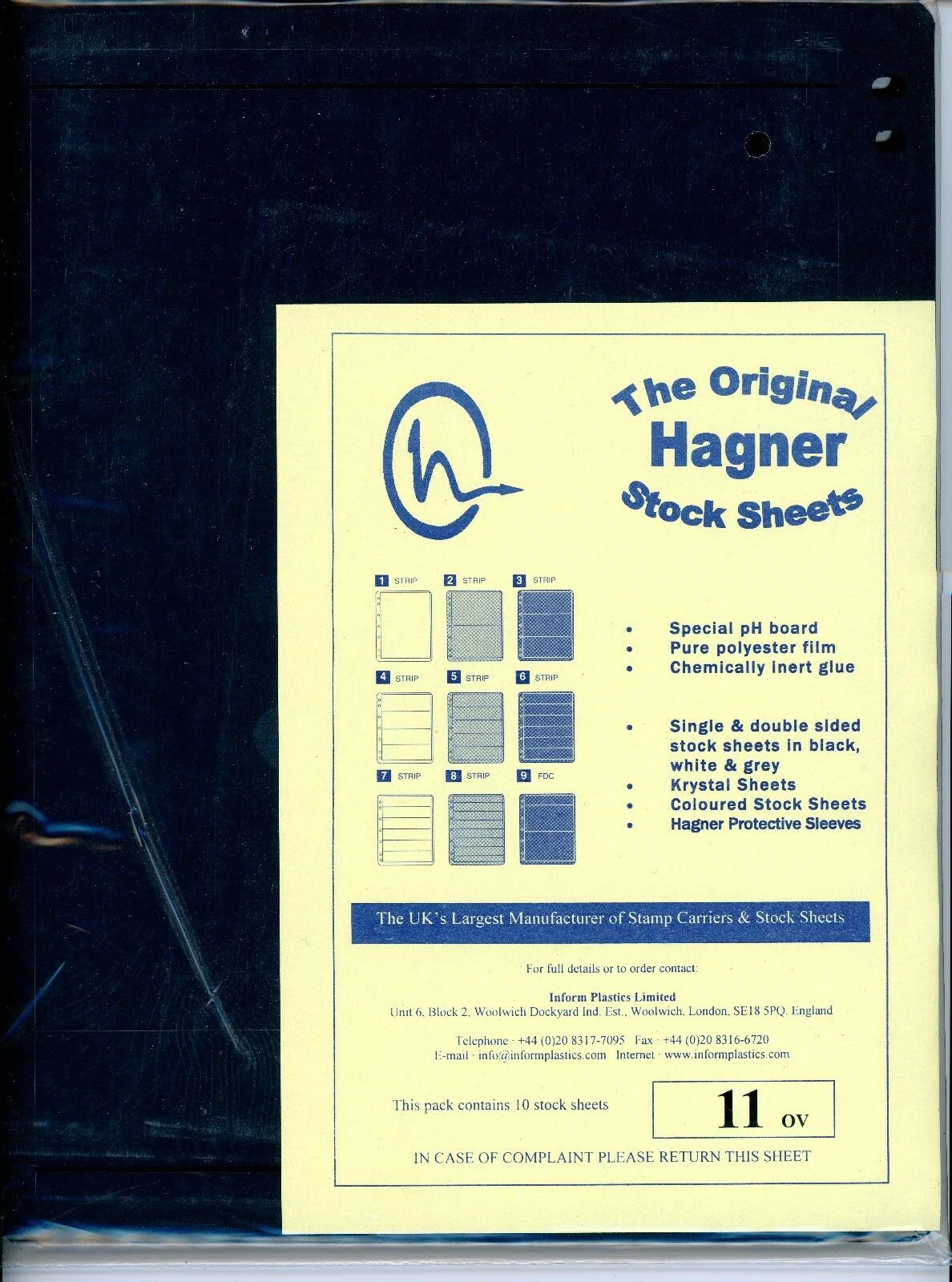 Hagner 1 Pocket Double Sided Stamp Stock Sheets Pack of 10