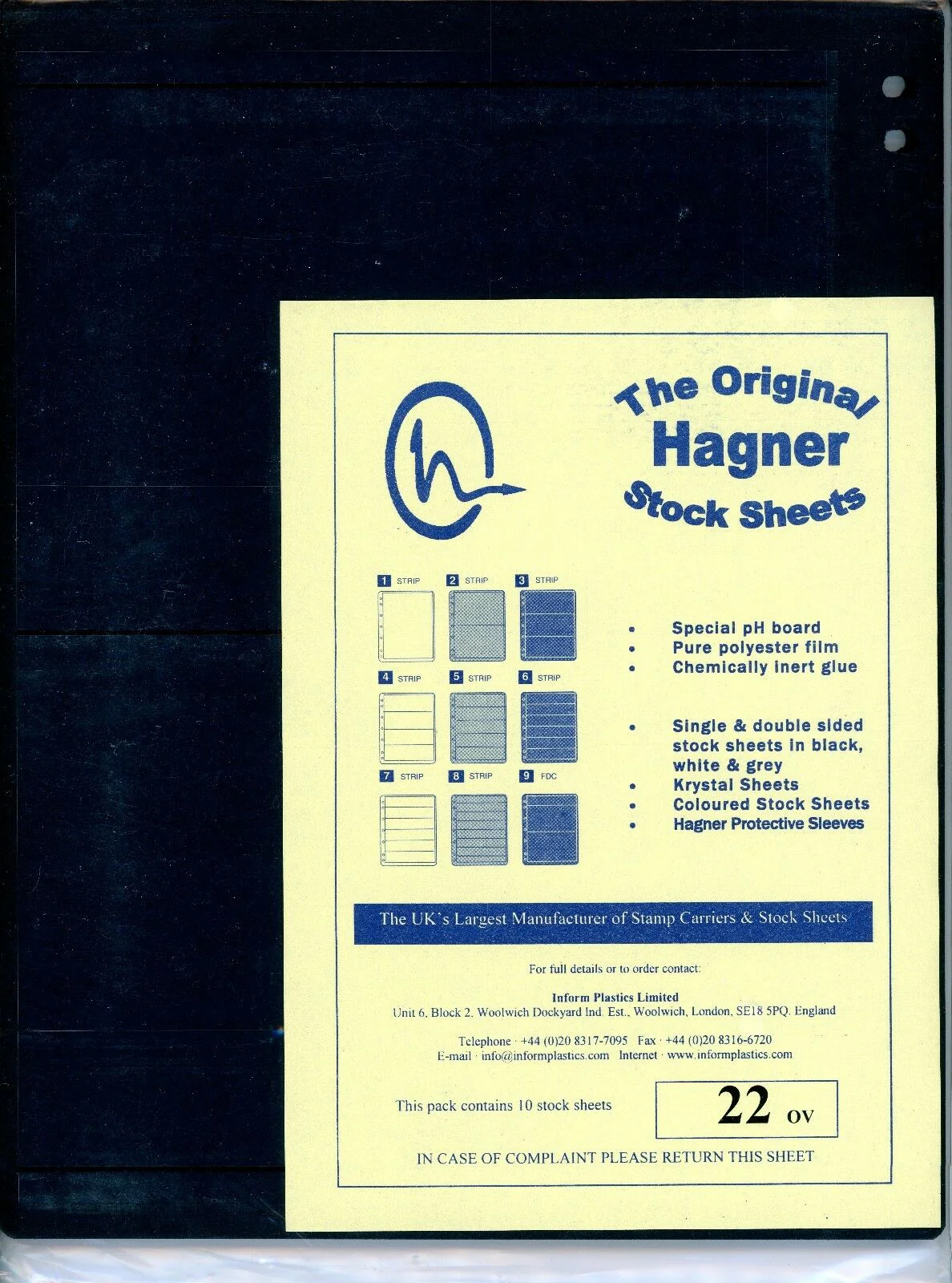 Hagner 2 Pocket Double Sided Stamp Stock Sheets Pack of 10
