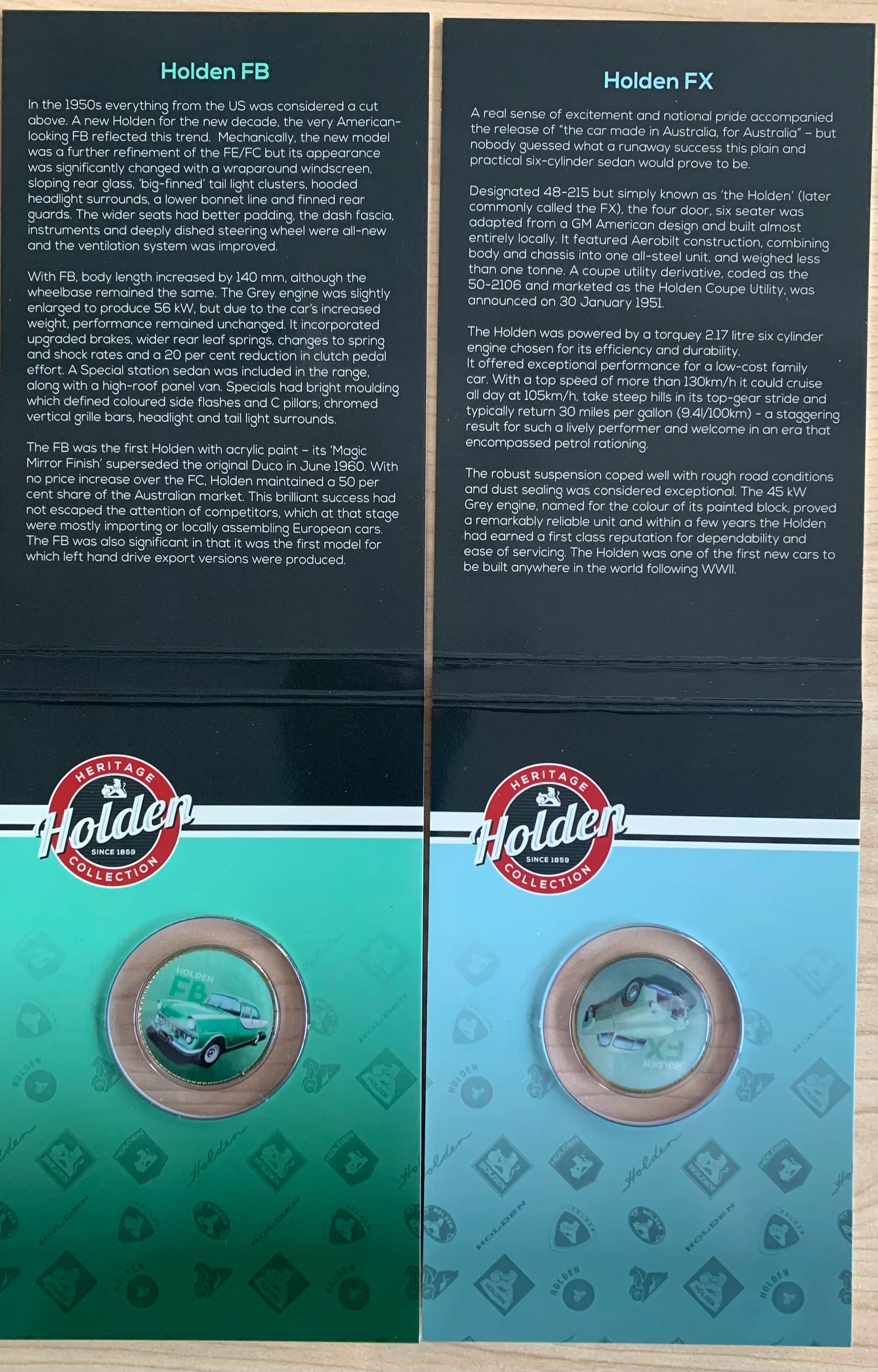 Australia Holden Heritage Car Collection of 7 Gold plated enamelled Pennies - Image 3