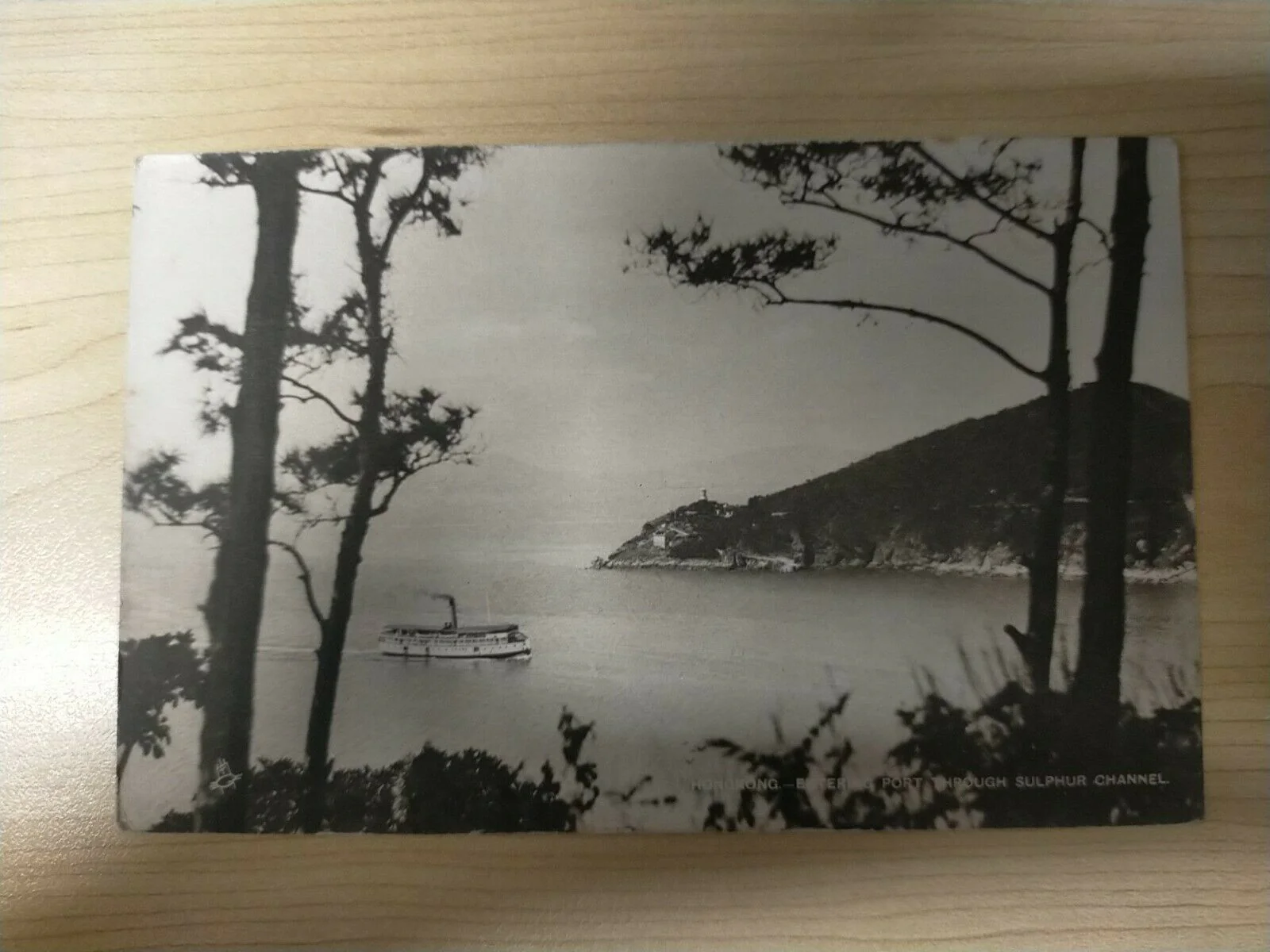 Hong Kong Vintage Postcard Hong Kong Entering Port Through Sulphur Channel