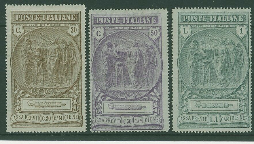 Italy SG 152-154 Fascist "Black Shirt" Fund MLH.