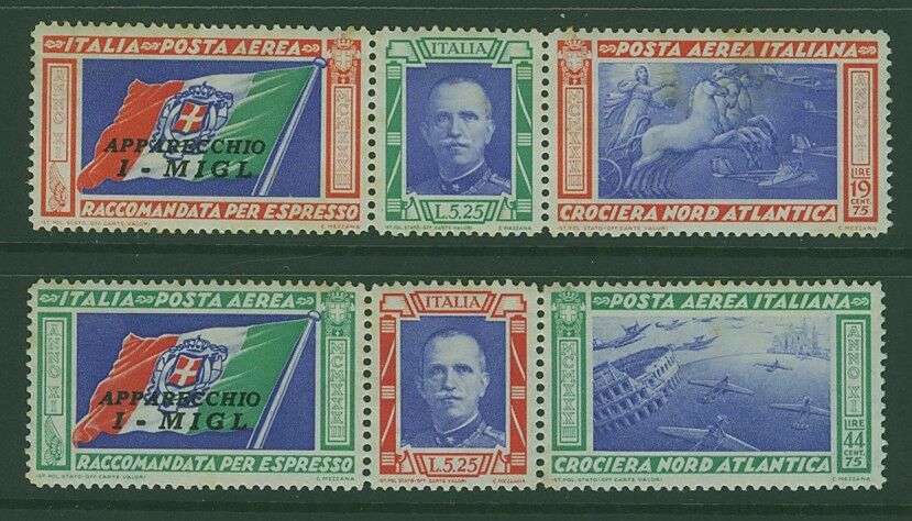 Italy SG 378-379  Air1933 Balbo Transatlantic Mass Formation Flight