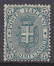 Italy SG 55  1891 5c green Mint