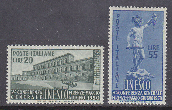 Italy, United Nations, UNO, SG 744/45 UNESCO MUH