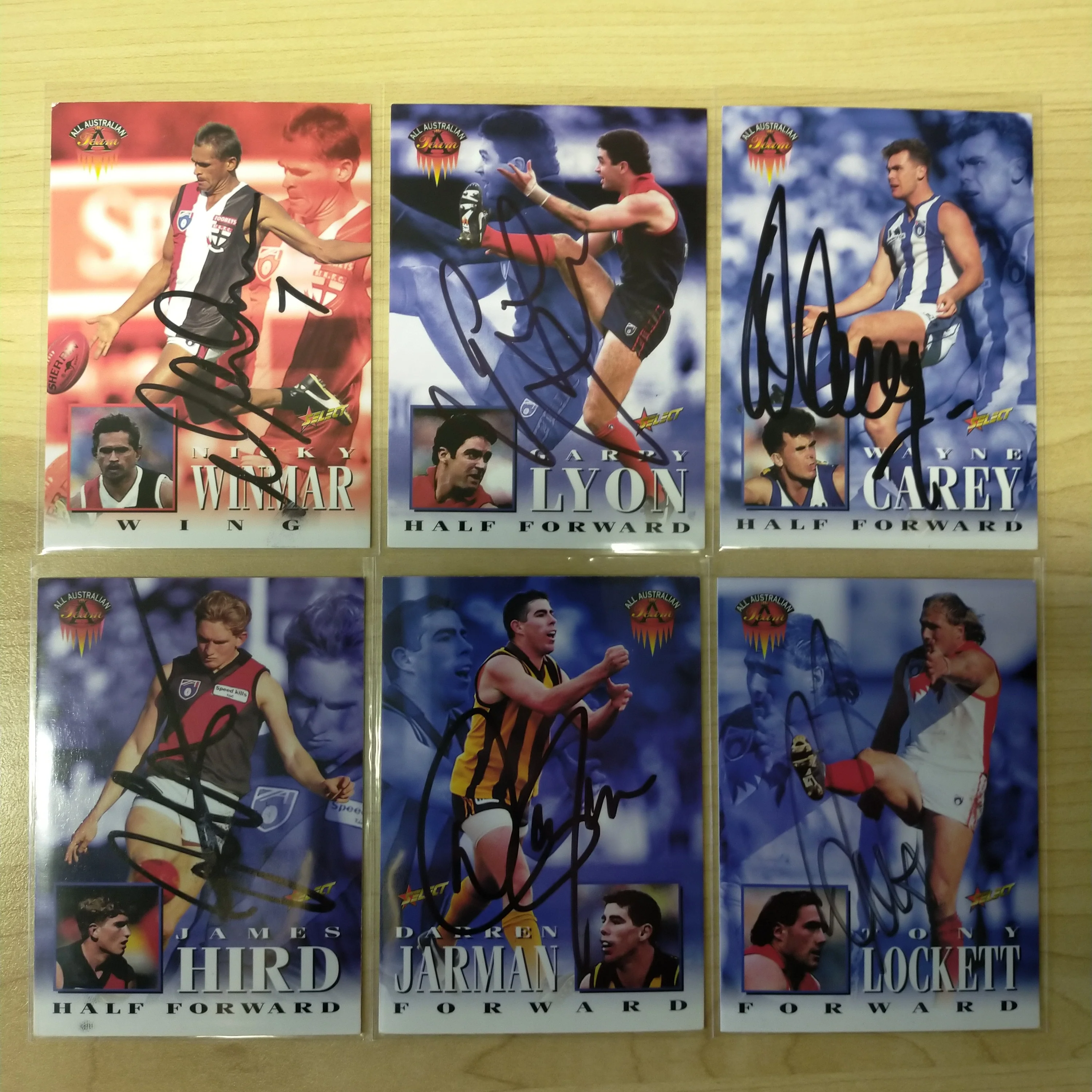 Lot of 18 x 1996 Select AFL Centenary AFLPA All Australian Hand Signed Cards - Image 5
