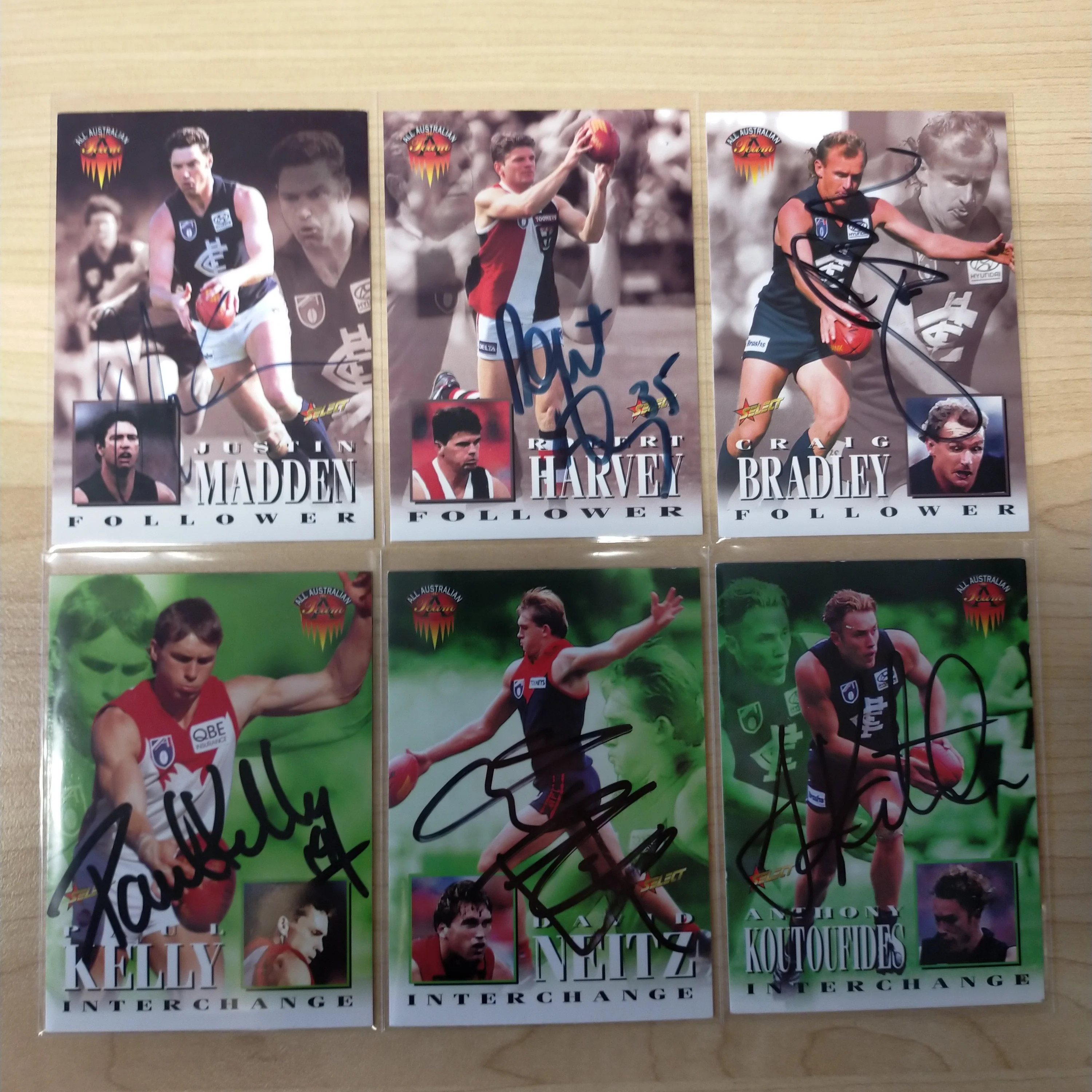 Lot of 18 x 1996 Select AFL Centenary AFLPA All Australian Hand Signed Cards - Image 7