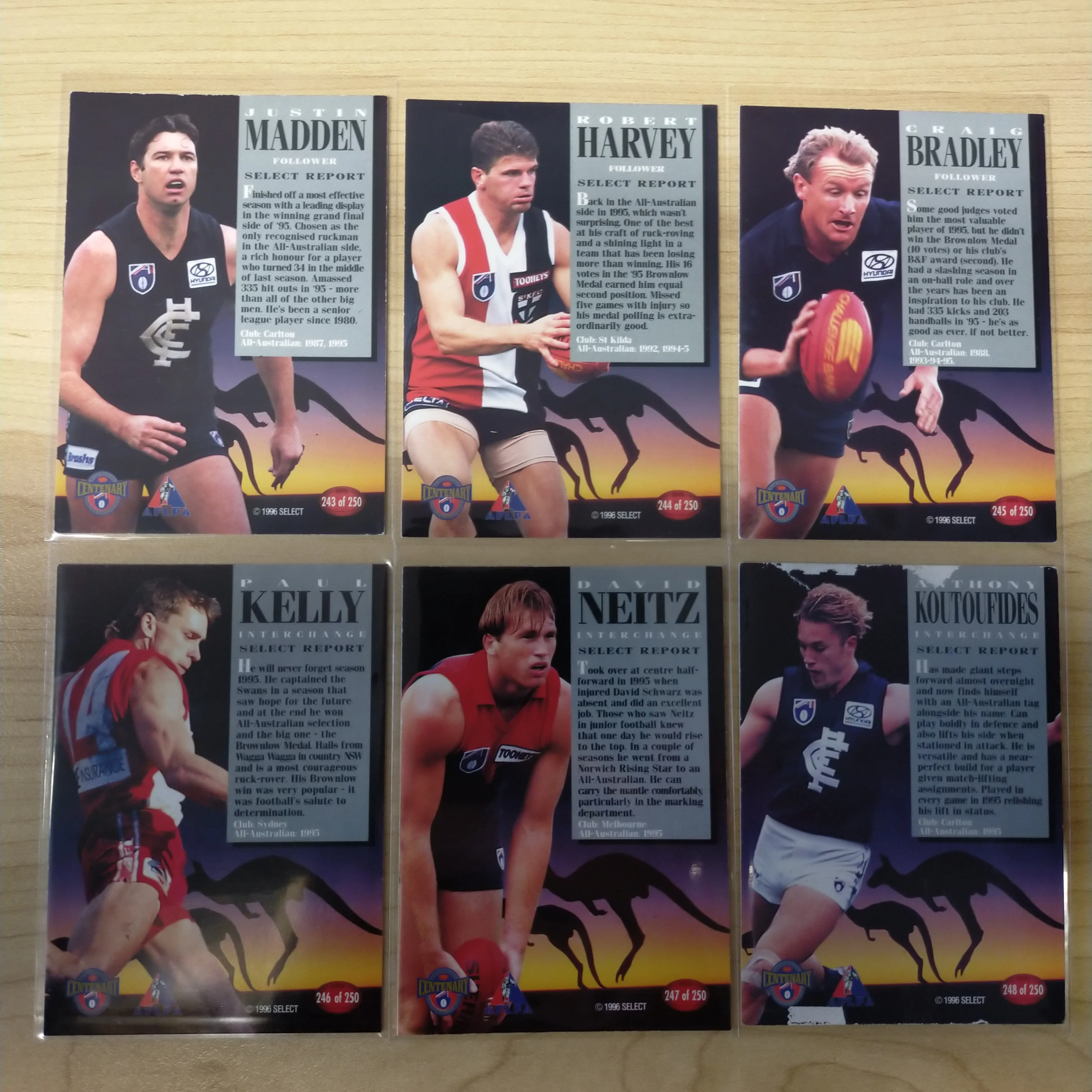 Lot of 18 x 1996 Select AFL Centenary AFLPA All Australian Hand Signed Cards - Image 8