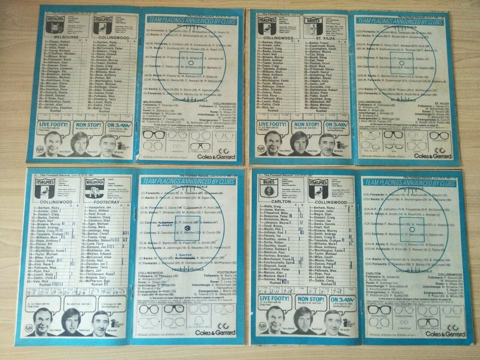 Lot Of 1982 VFL Football Records Collingwood Games x 21 - Image 6