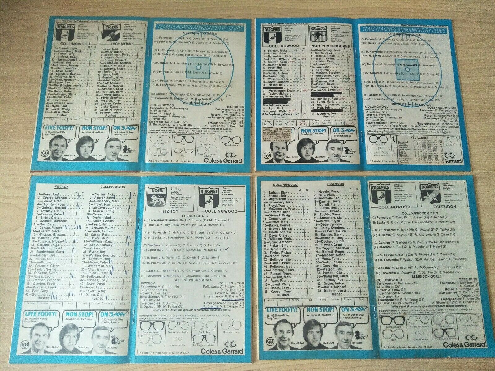 Lot Of 1982 VFL Football Records Collingwood Games x 21 - Image 8