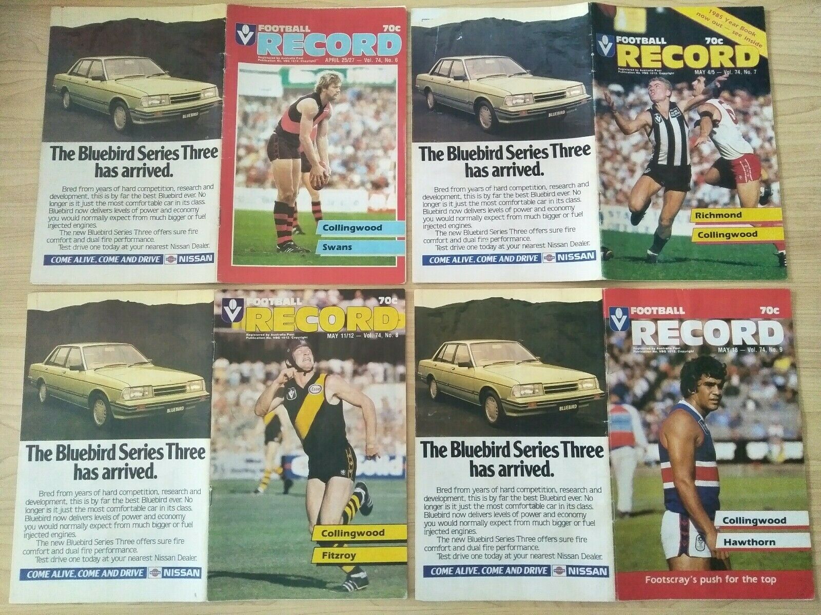 Lot Of 1985 VFL Football Records Collingwood Games x 22 - Image 3