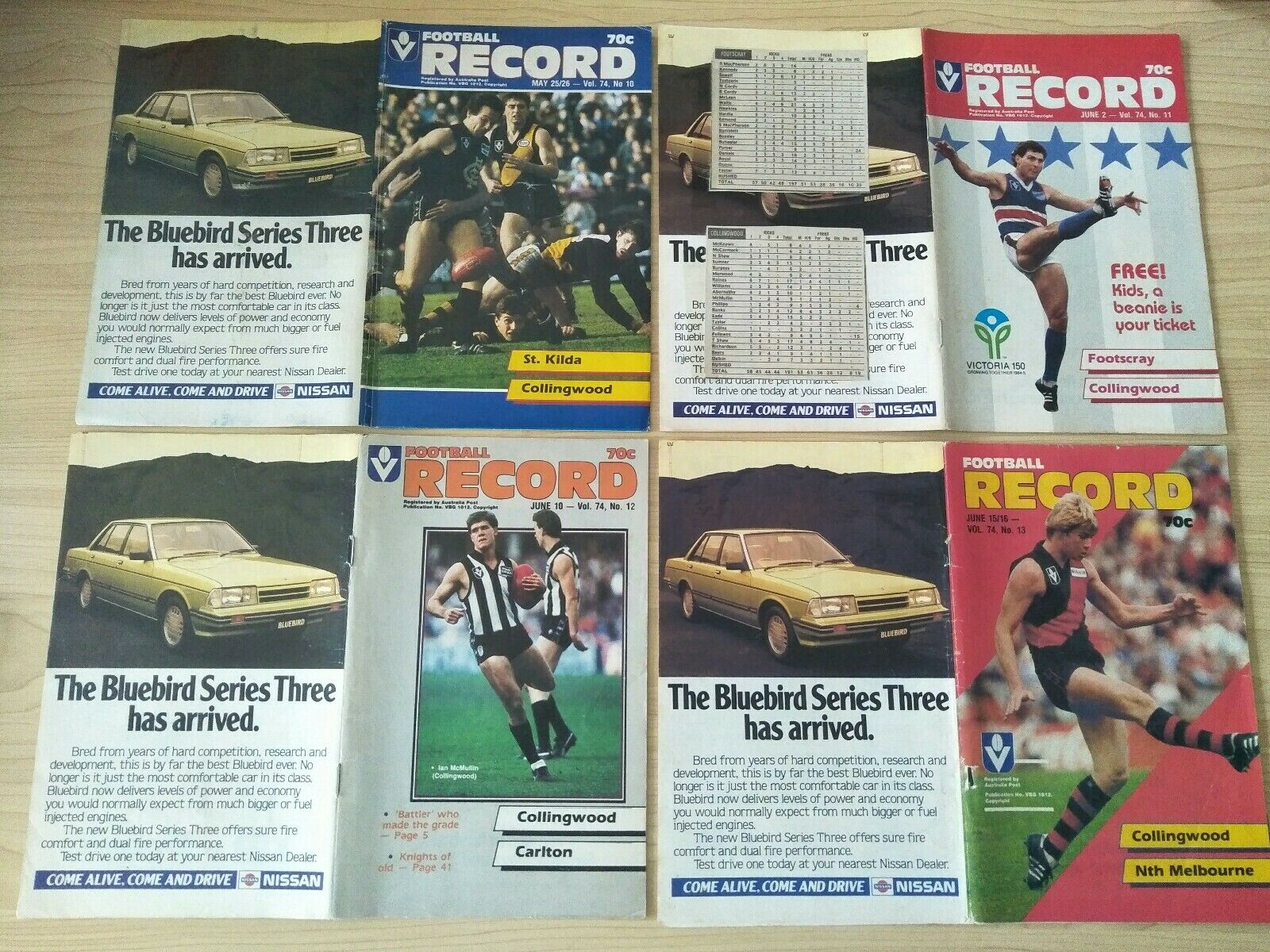 Lot Of 1985 VFL Football Records Collingwood Games x 22 - Image 5
