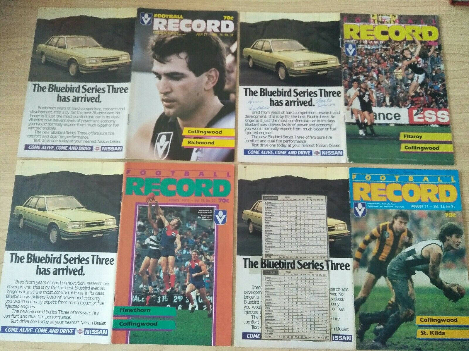 Lot Of 1985 VFL Football Records Collingwood Games x 22 - Image 9