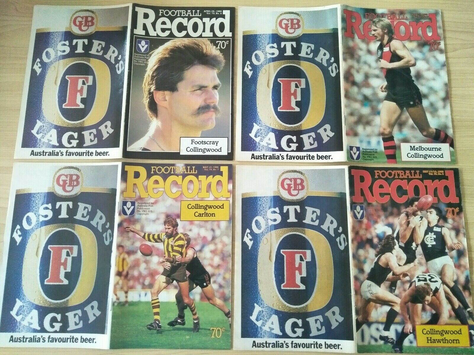 Lot Of 1986 VFL Football Records Collingwood Games x 22 - Image 3