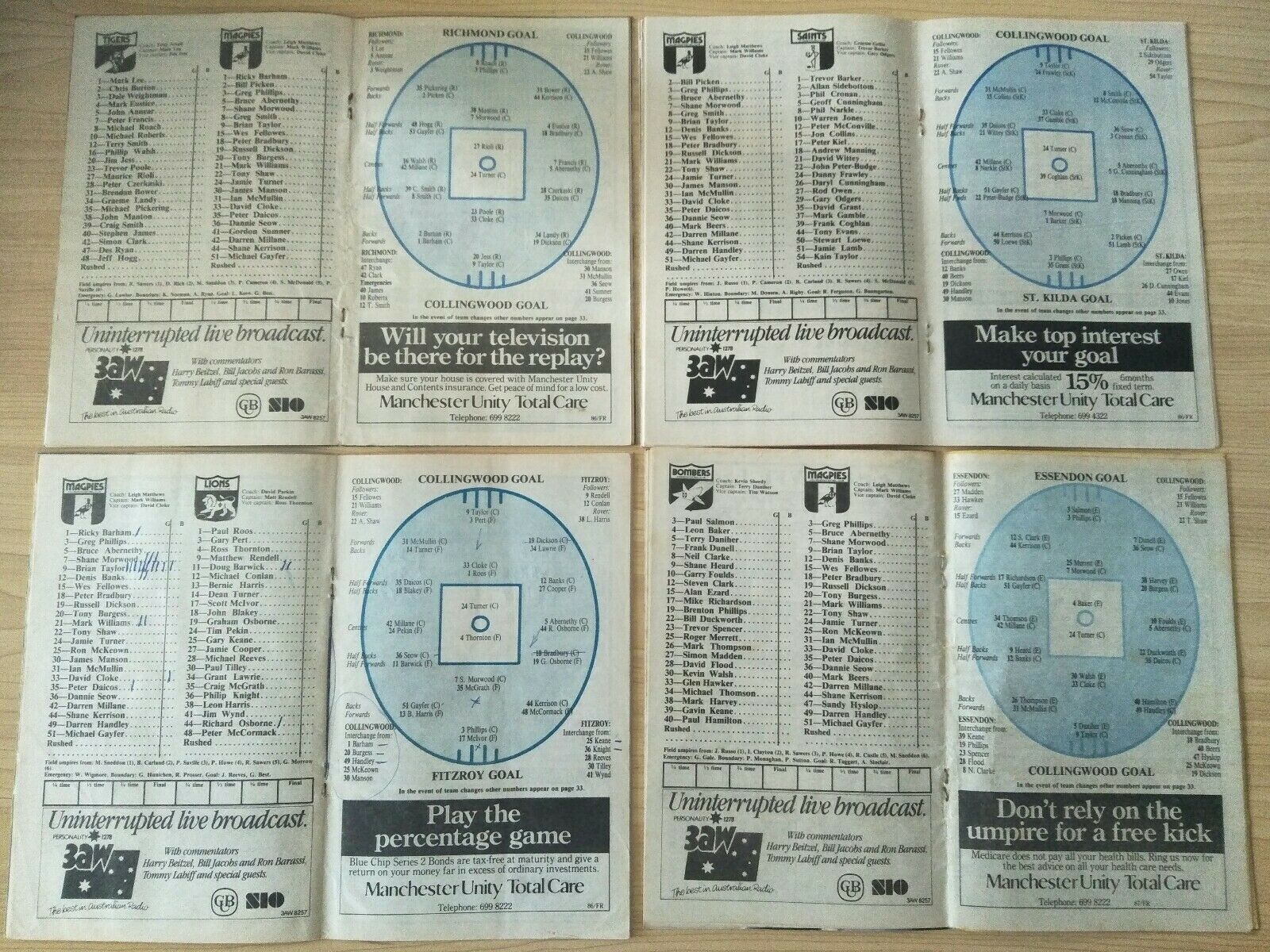 Lot Of 1986 VFL Football Records Collingwood Games x 22 - Image 6