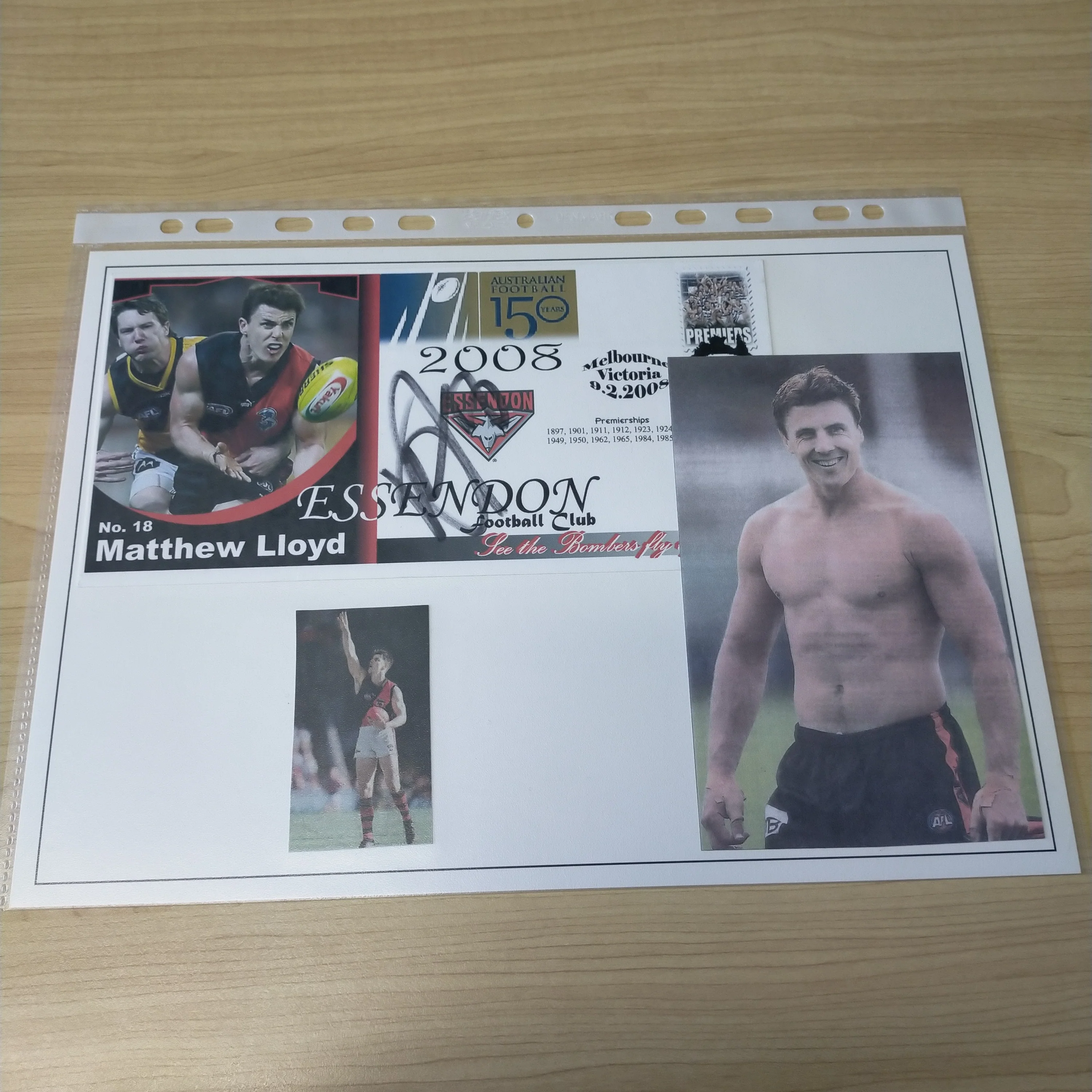 Lot of 4 AFL VFL Essendon Player Signatures Matthew Lloyd - Image 2