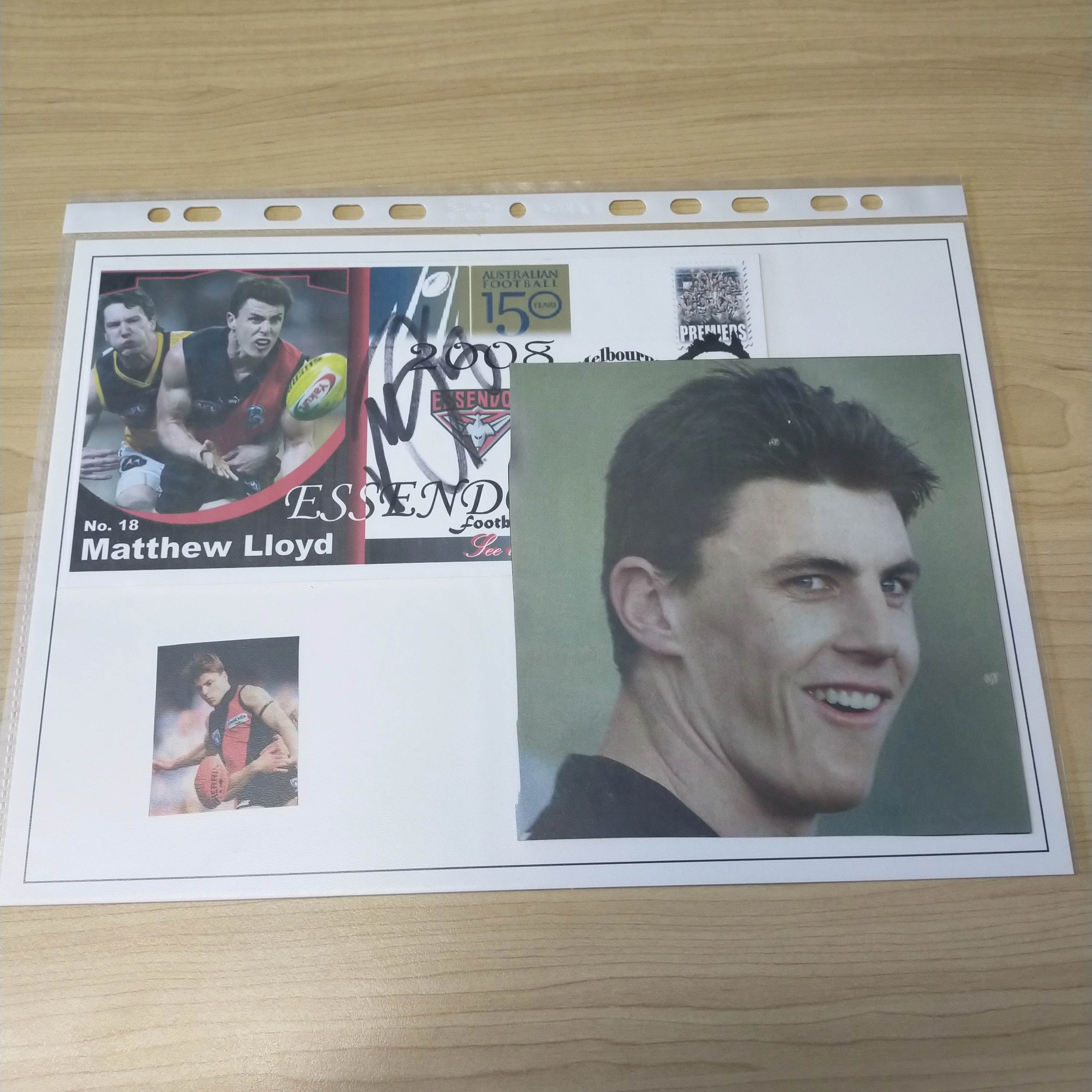 Lot of 4 AFL VFL Essendon Player Signatures Matthew Lloyd - Image 5