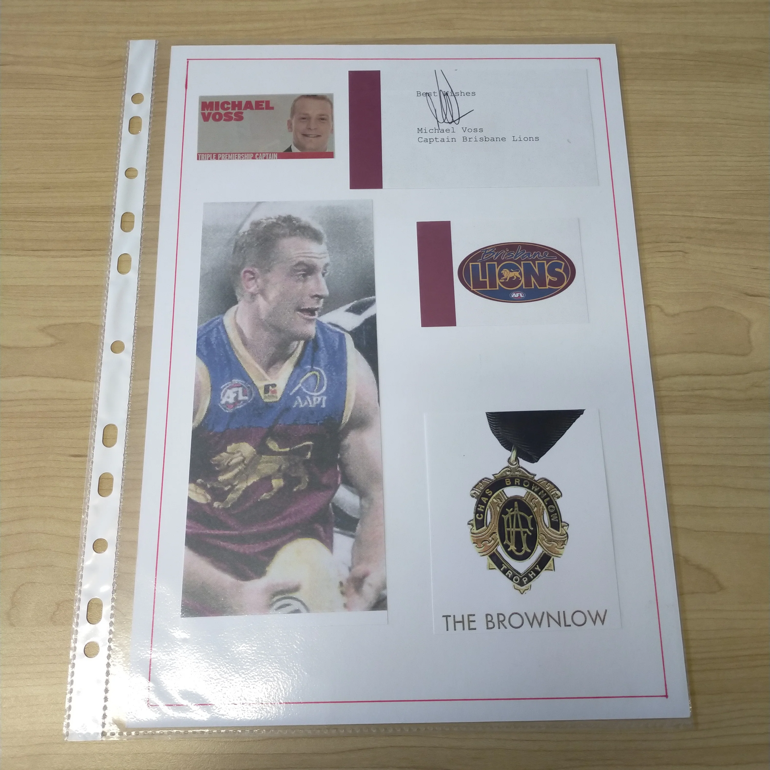 Lot of 5 AFL VFL Brisbane Lions Player Signatures - Image 3