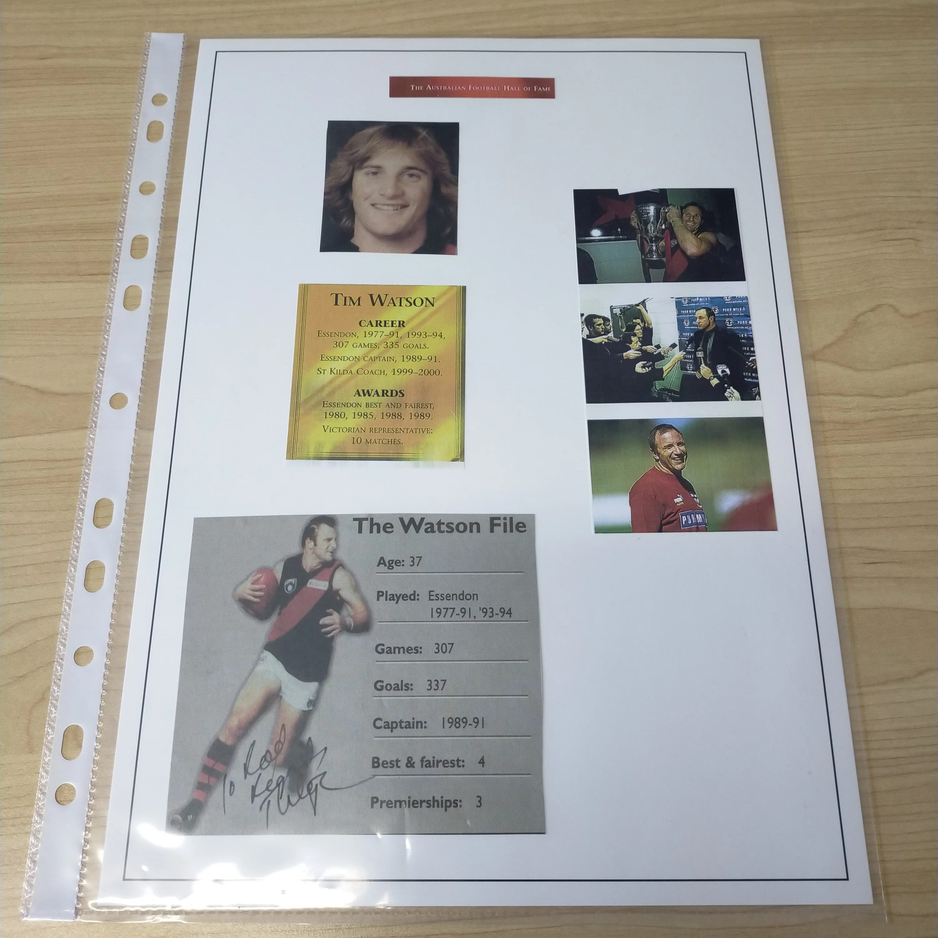 Lot of 10 AFL VFL Essendon Bombers Player Signatures - Image 5
