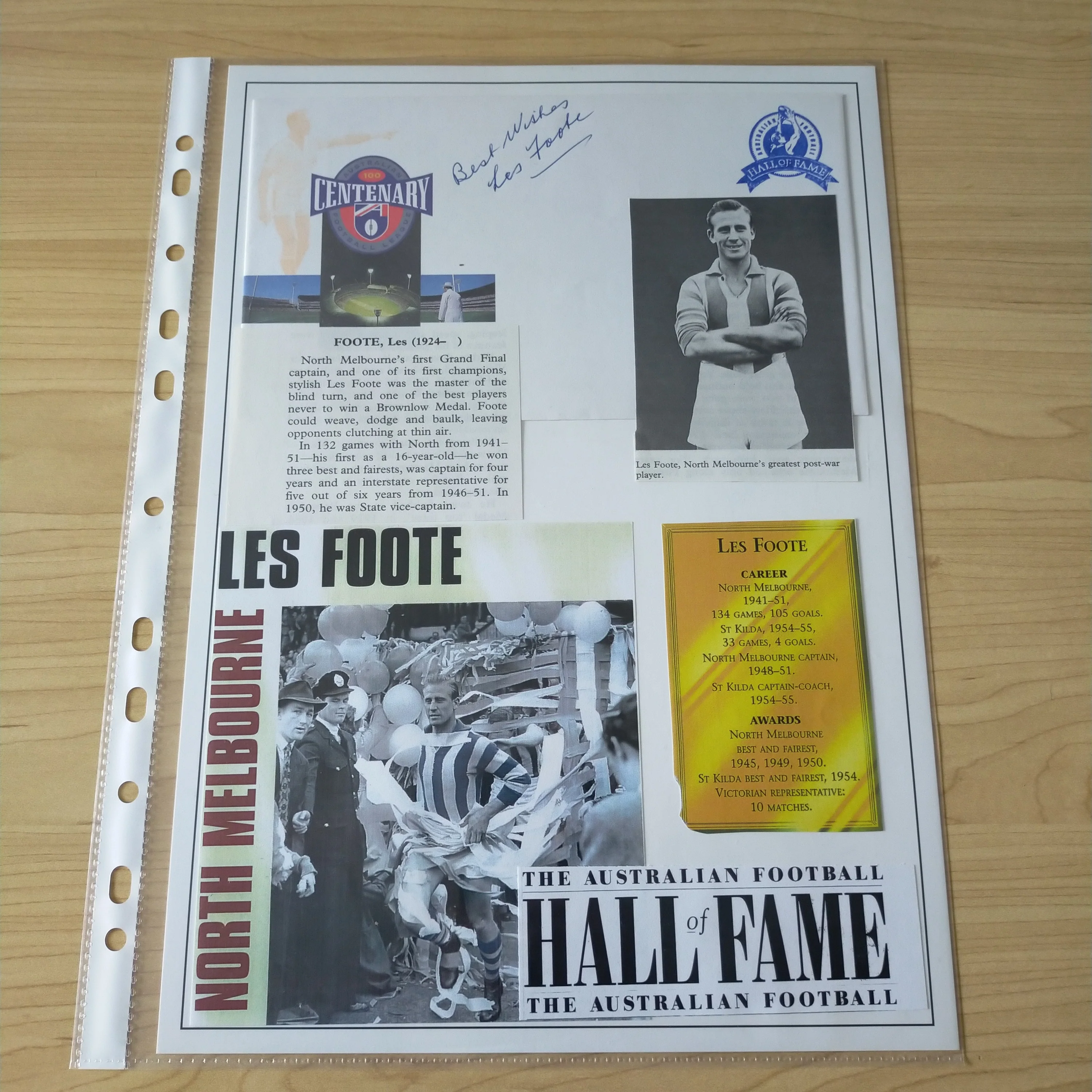 Lot of AFL VFL North Melbourne Player Signatures 7 Players - Image 8
