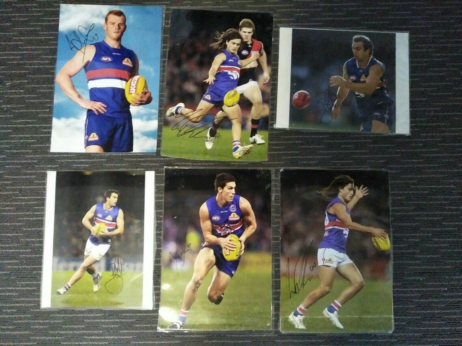 Lot Of Western Bulldogs Memorabilia Including Hat, 40+ Signed Photos, Cards - Image 2