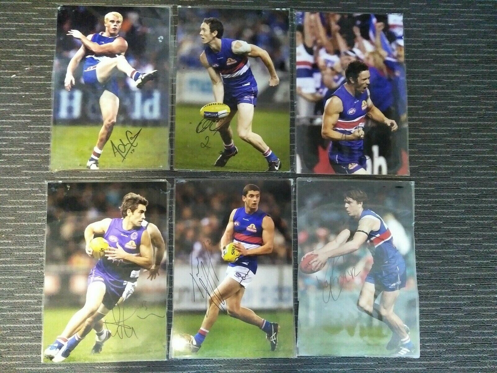 Lot Of Western Bulldogs Memorabilia Including Hat, 40+ Signed Photos, Cards - Image 4