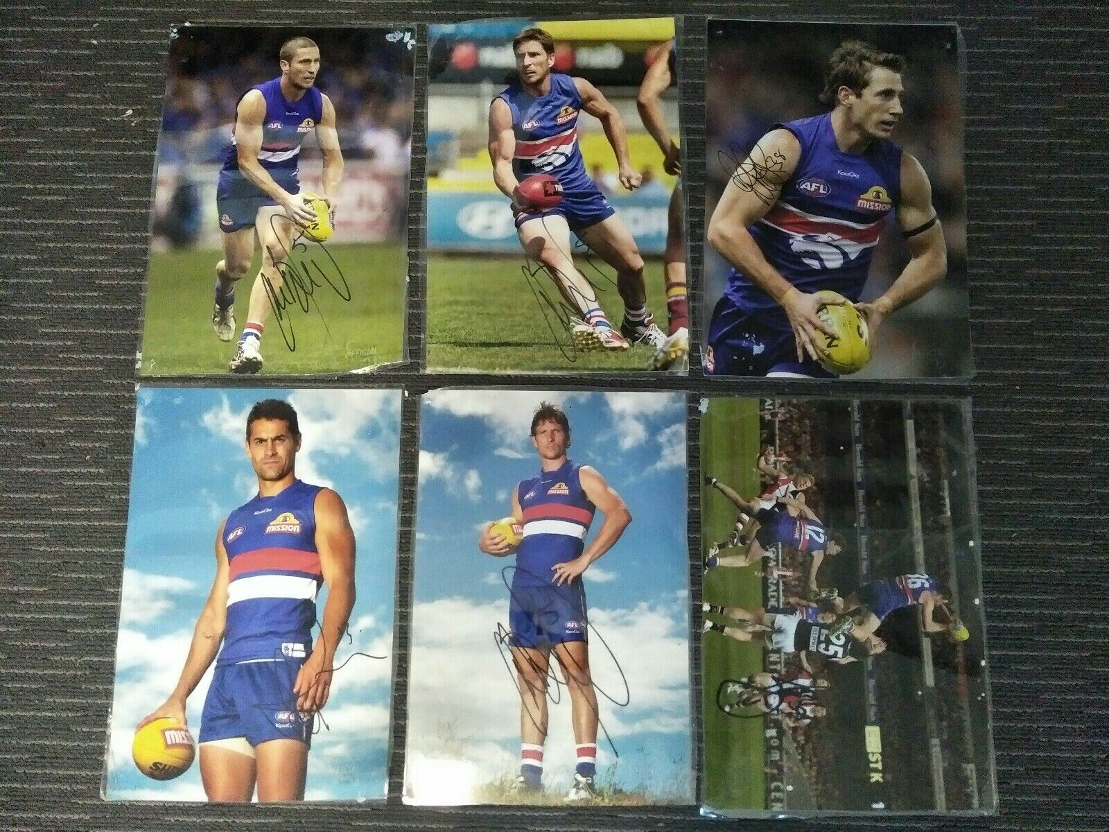 Lot Of Western Bulldogs Memorabilia Including Hat, 40+ Signed Photos, Cards - Image 6