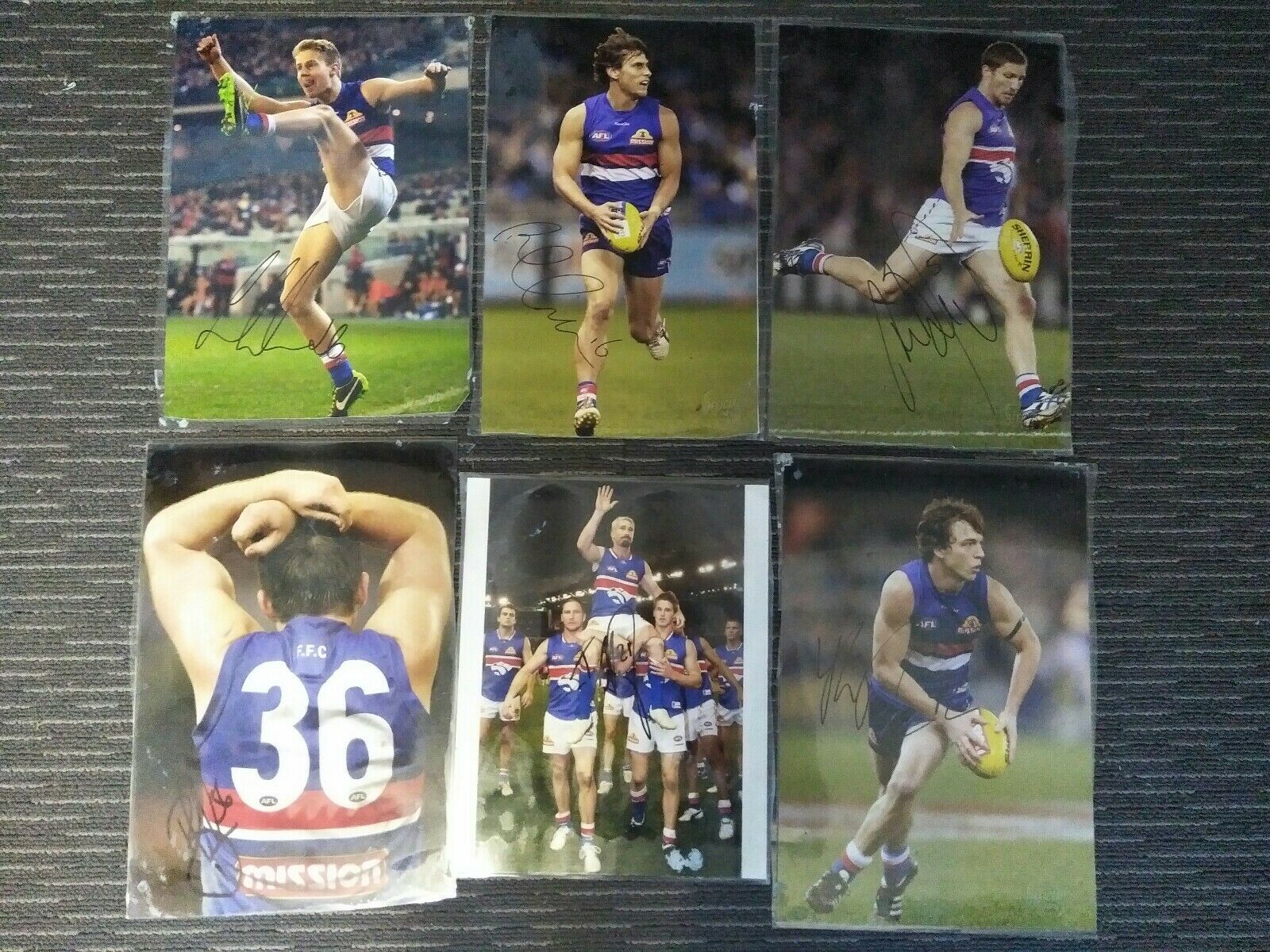 Lot Of Western Bulldogs Memorabilia Including Hat, 40+ Signed Photos, Cards - Image 8