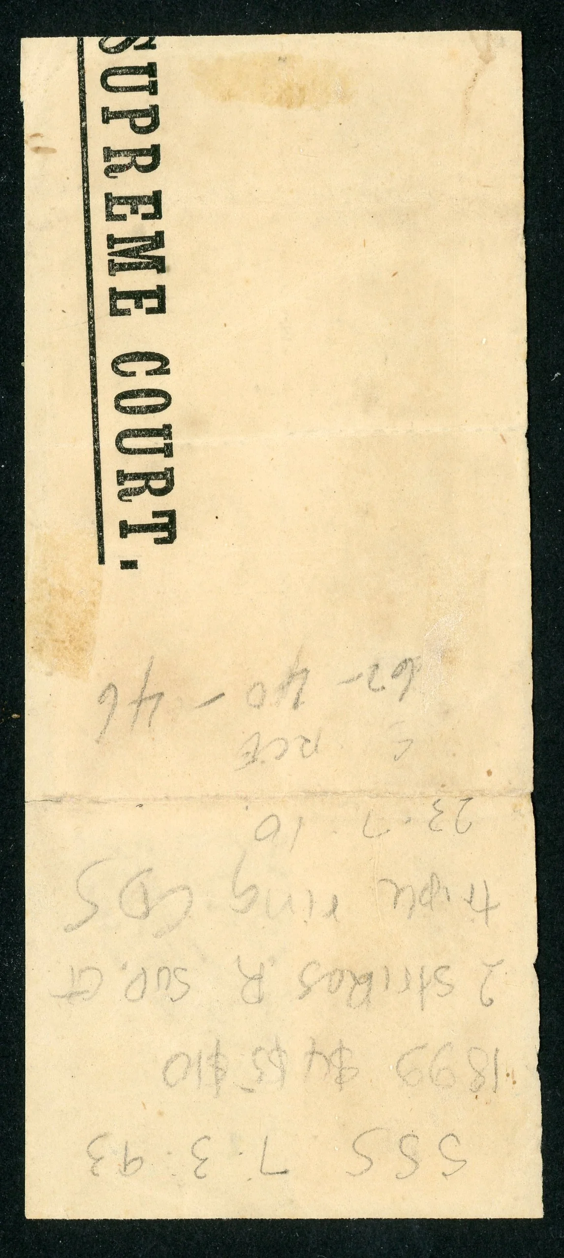 Malayan States Sarawak $10 $5 $4 Revenue Stamps on Piece - Image 2