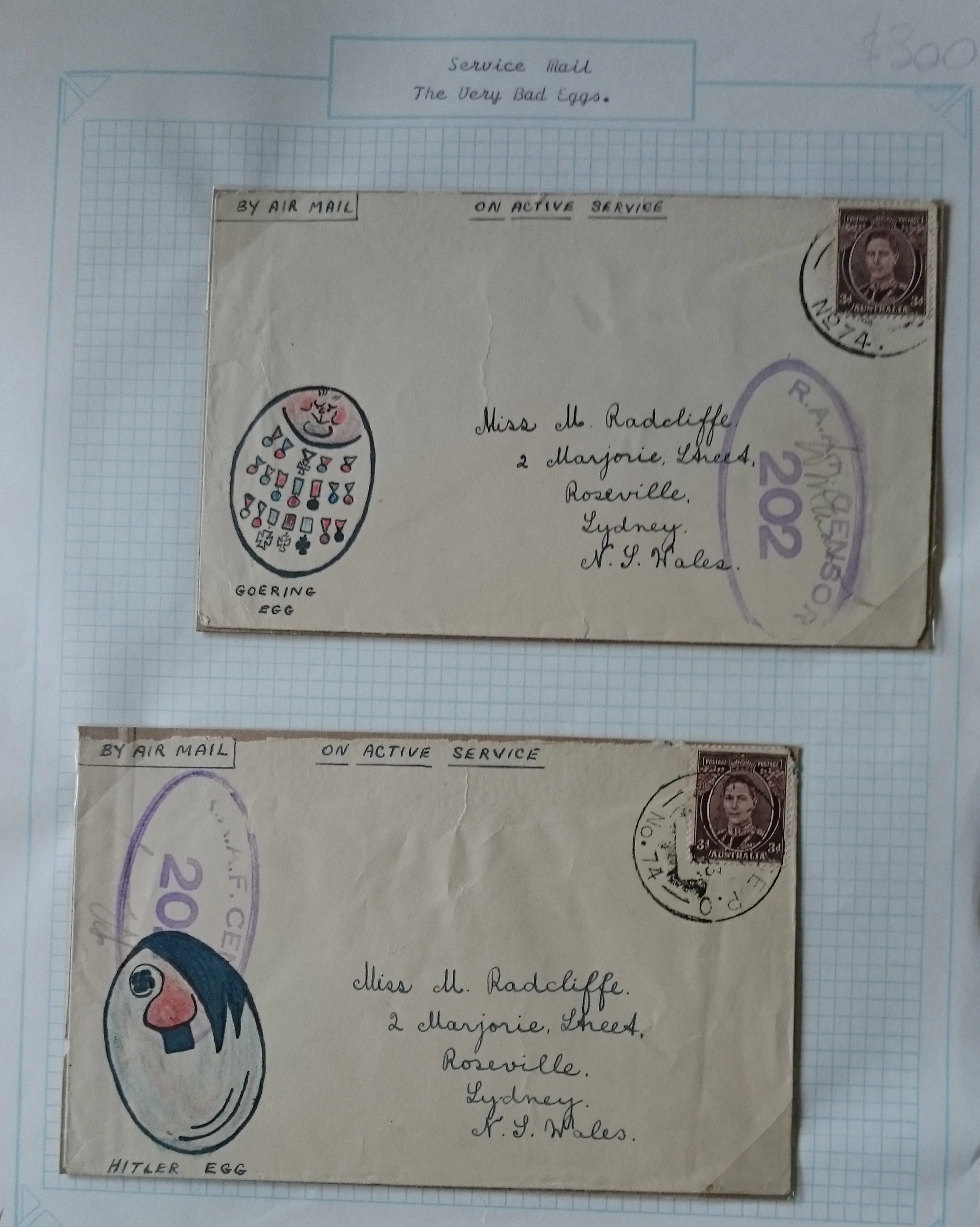Military Mail On Active Service The Very Bad Eggs RAAF Censor 202