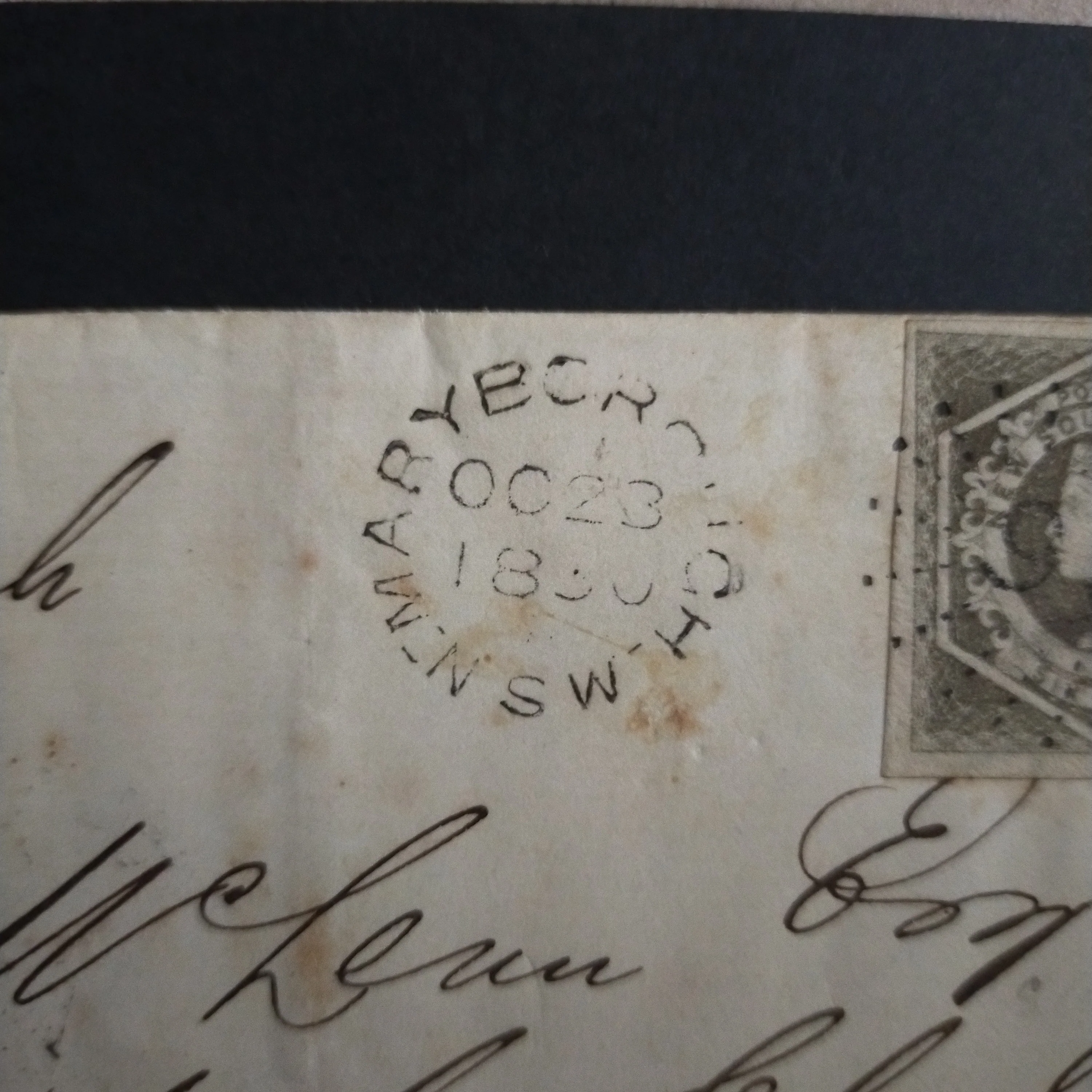 Moreton Bay District: 1860 Entire to Sydney with 6d Greyish-Brown Diadem Imperf tied by numeral '96' in rays - Image 4