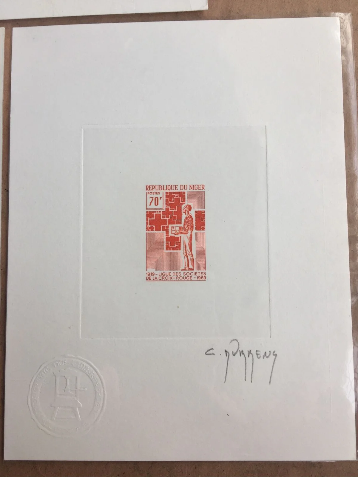 Niger 1969 Red Cross Set Signed Artist Die Proofs Different Colours SG 319/21 - Image 3