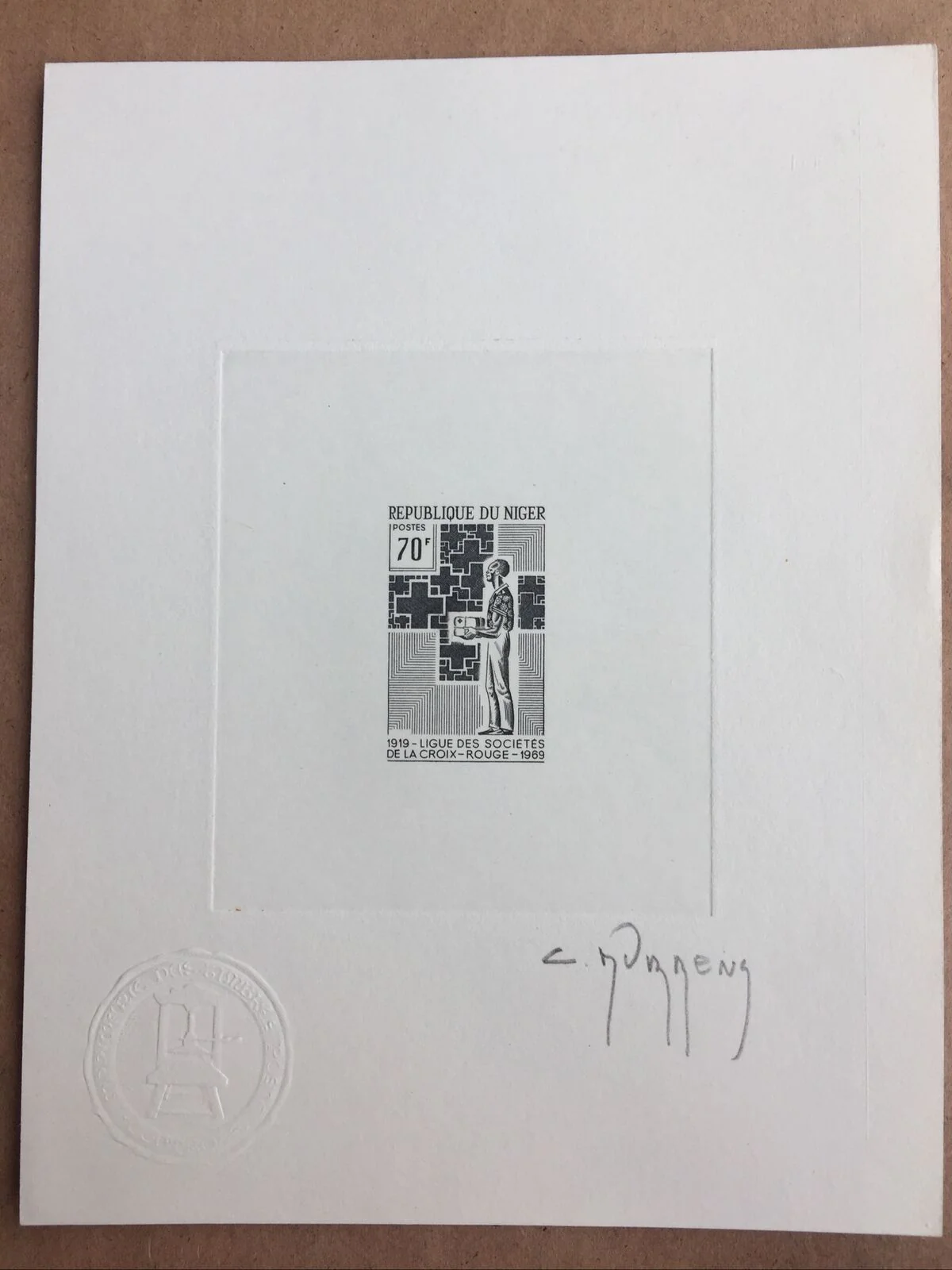 Niger 1969 Red Cross Signed Artist Die Proofs Different Colours SG 319/21 - Image 2