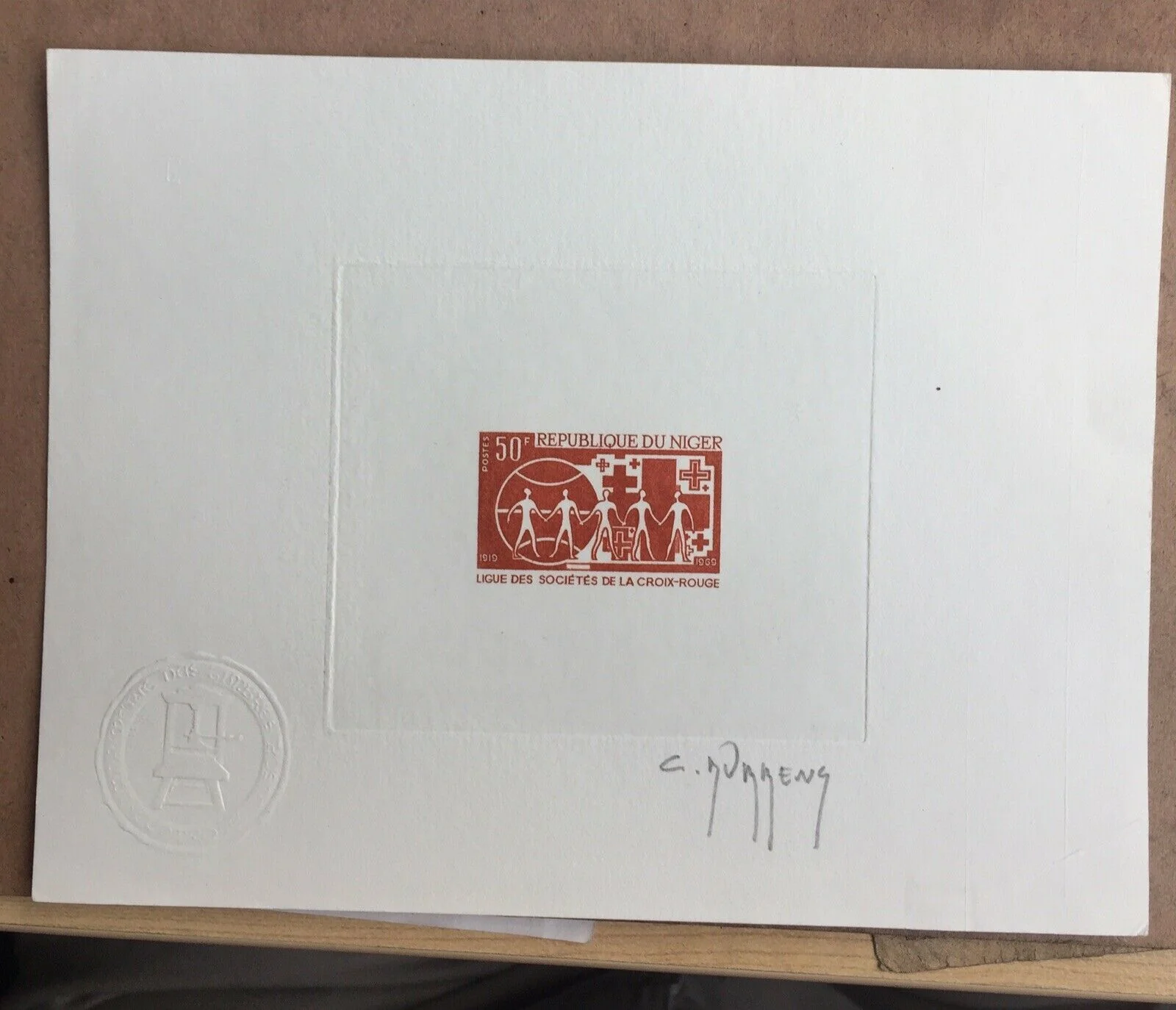 Niger 1969 Red Cross Signed Artist Die Proofs Different Colours SG 319/21 - Image 3