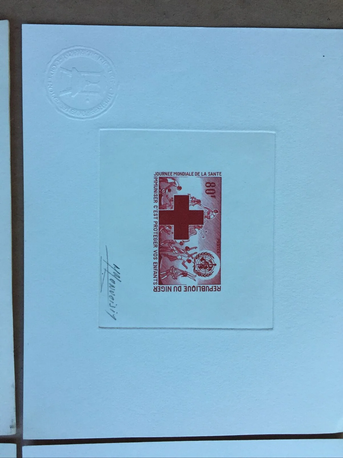 Niger 80f. Red Cross Artist Signed Die Proof 4 Different Colours SG679 - Image 2