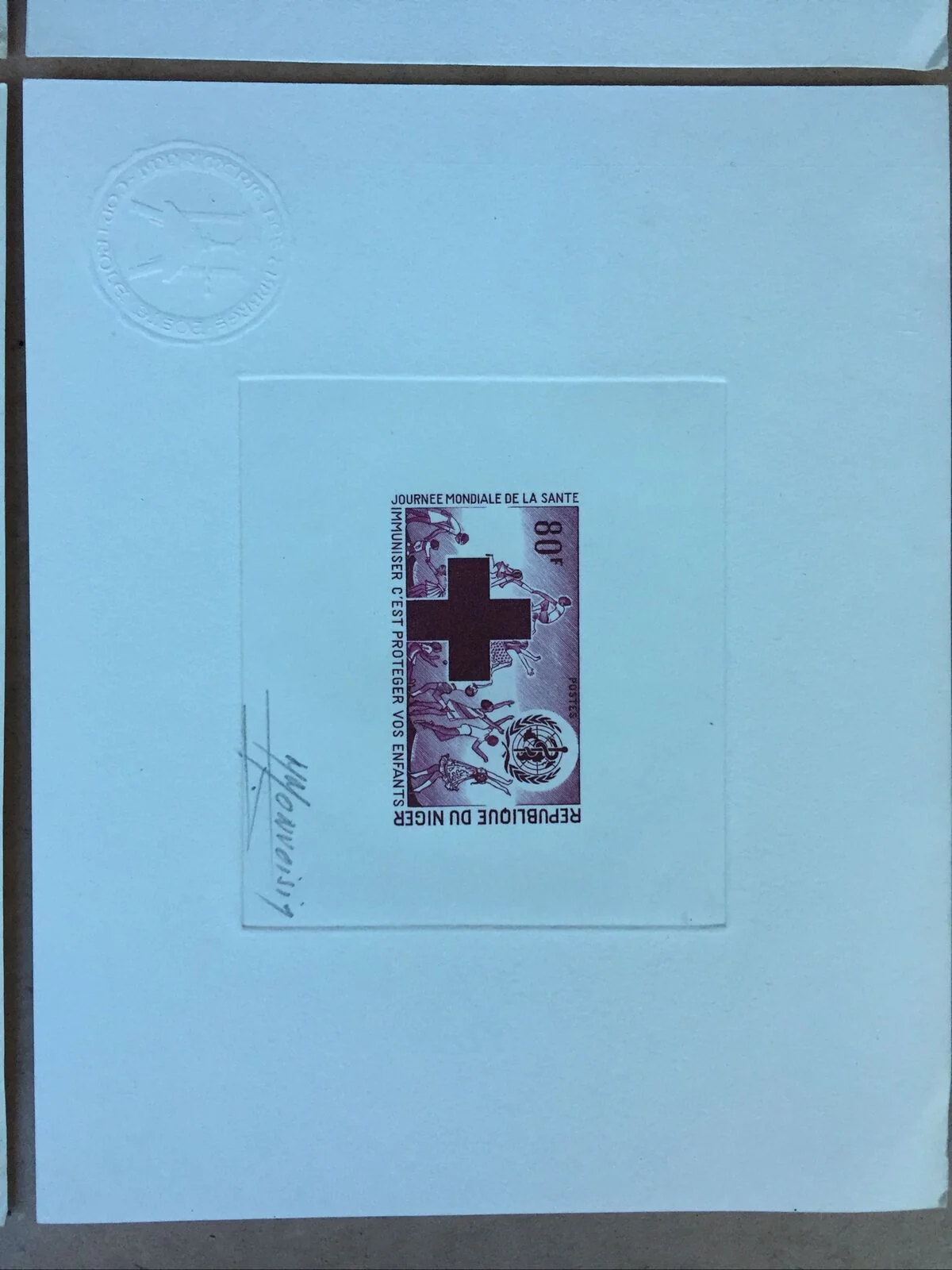 Niger 80f. Red Cross Artist Signed Die Proof 4 Different Colours SG679 - Image 3