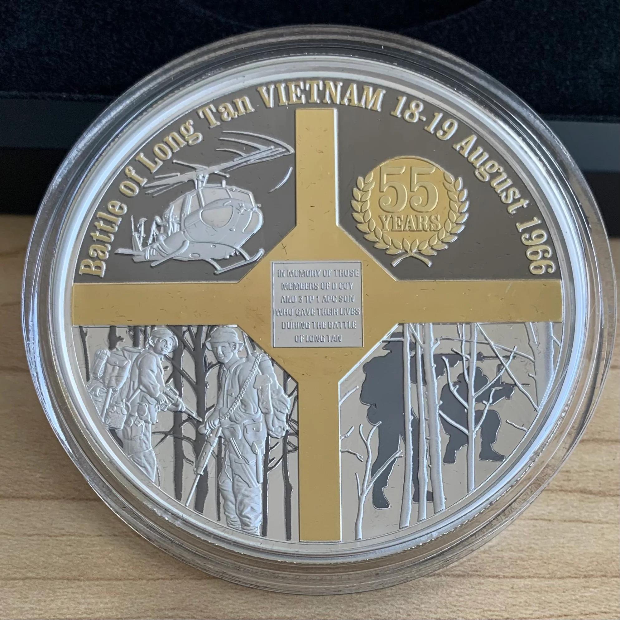 Niue 2021 Battle of Long Tan 5oz 999 Silver Coin Box Cert - Image 2